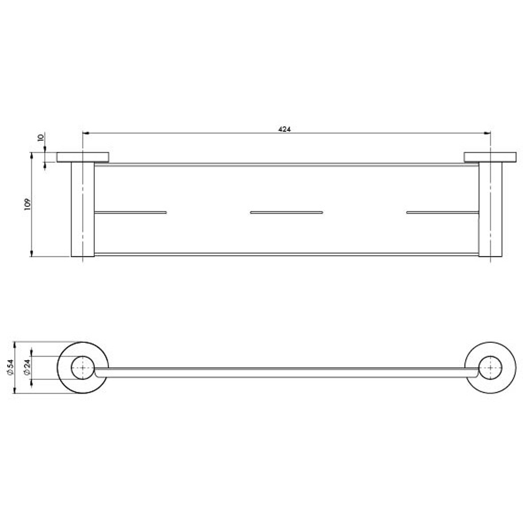 Phoenix Radii Stainless Steel Shower Shelf Round Plate