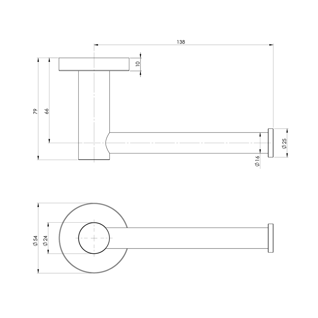 Phoenix Radii Toilet Roll Holder Round Plate - Chrome