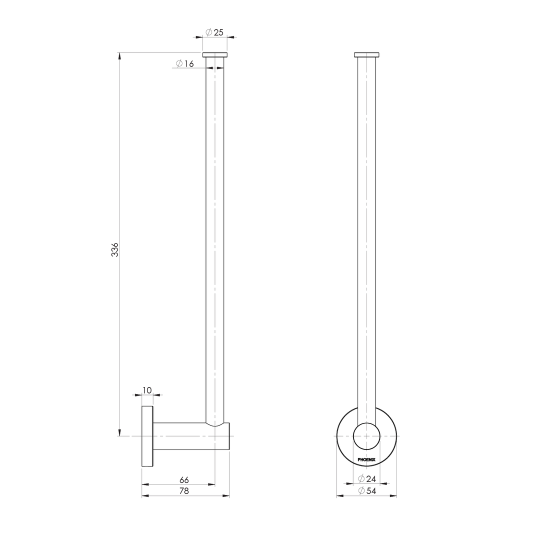 Phoenix Radii Spare Toilet Roll Holder Round Plate - Chrome
