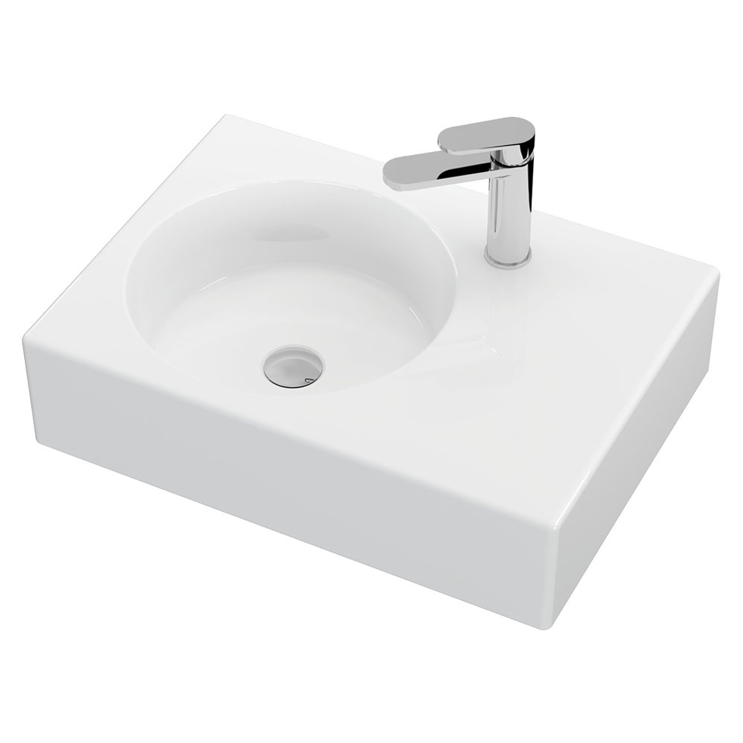 Fienza Reba Wall Basin Left Bowl - 1 Tap Hole
