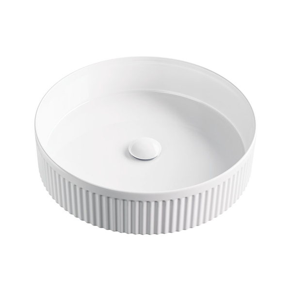 Fienza Eleanor Fluted Round Above Counter Basin White