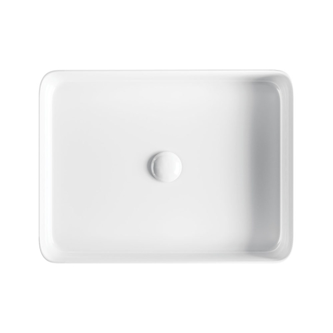 Fienza Eleanor Fluted Rectangle Above Counter Basin Gloss White 500X380X100mm Rb467