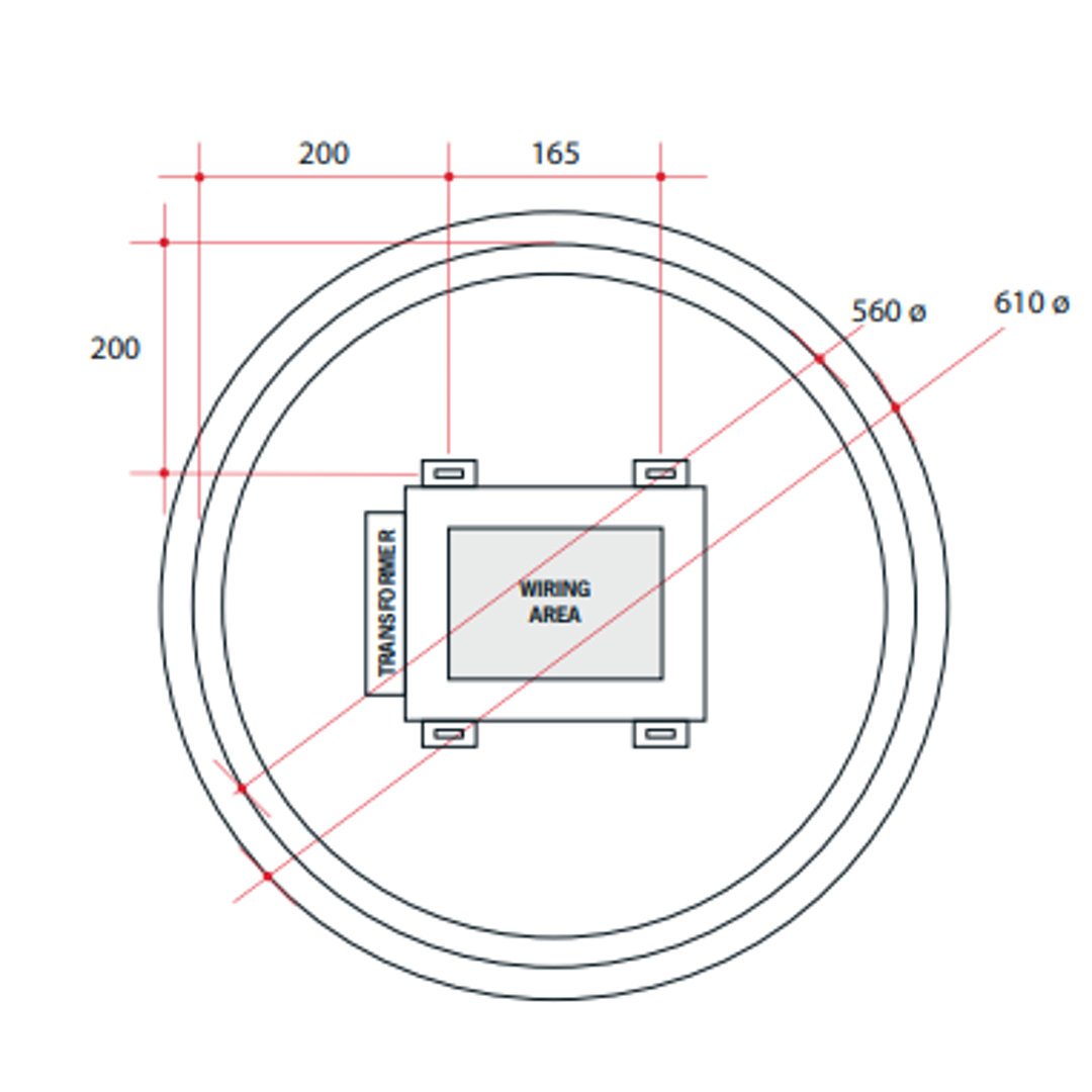 Thermogroup BACKLIT ROUND MIRROR WITH BORDER 610mm 18 WATTS
