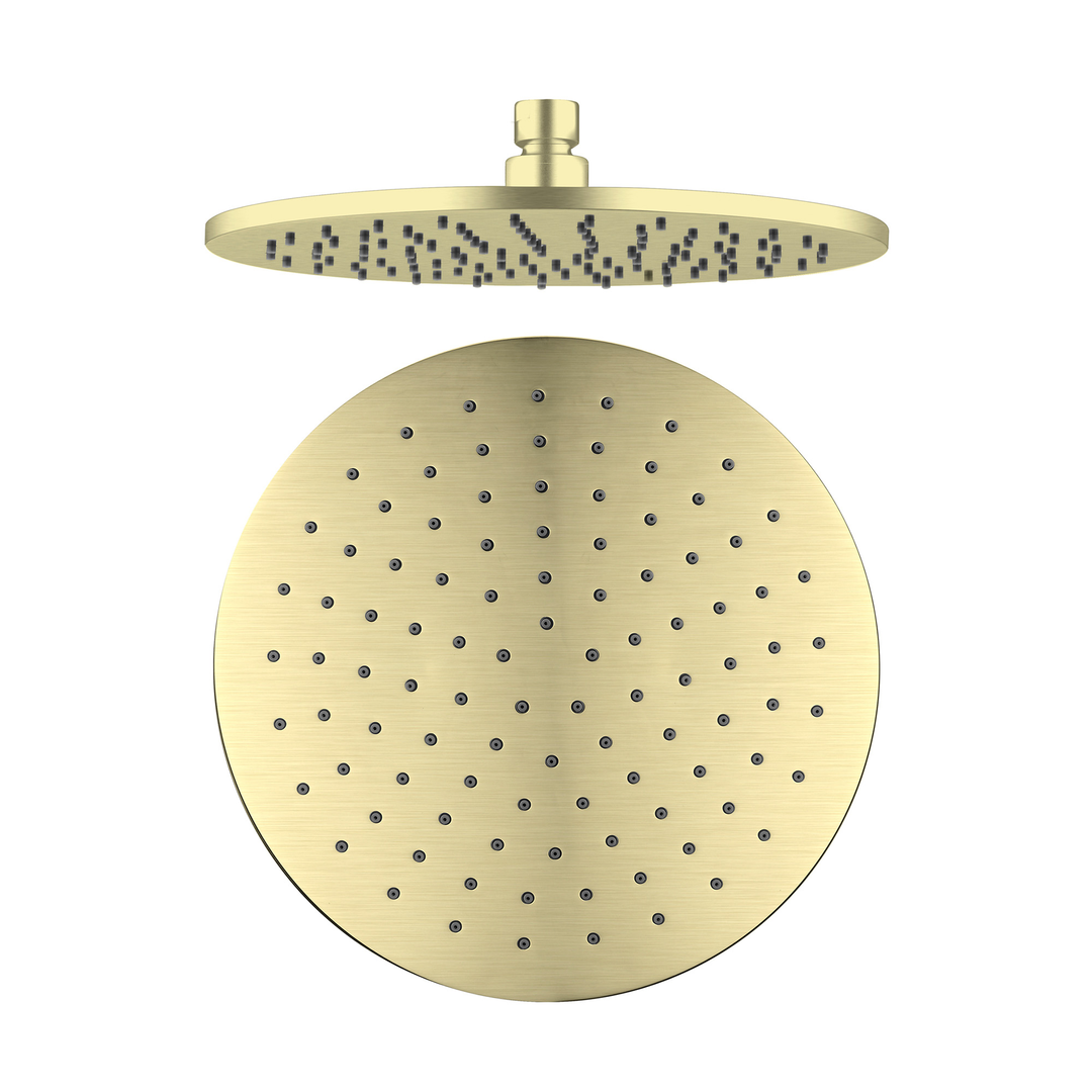 Nero 250mm Round Shower Head Brushed Gold