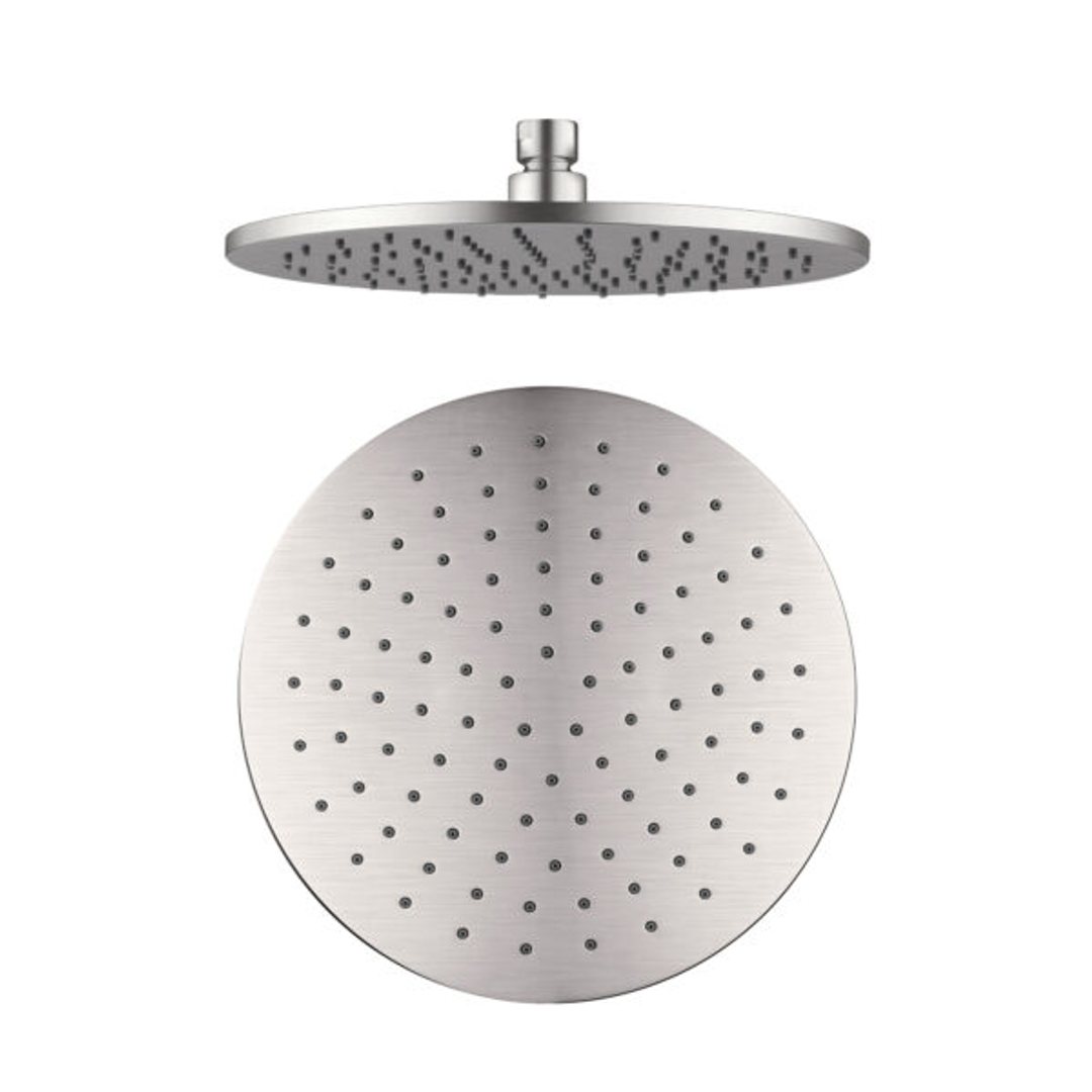Nero 250mm Round Shower Head Brushed Nickel