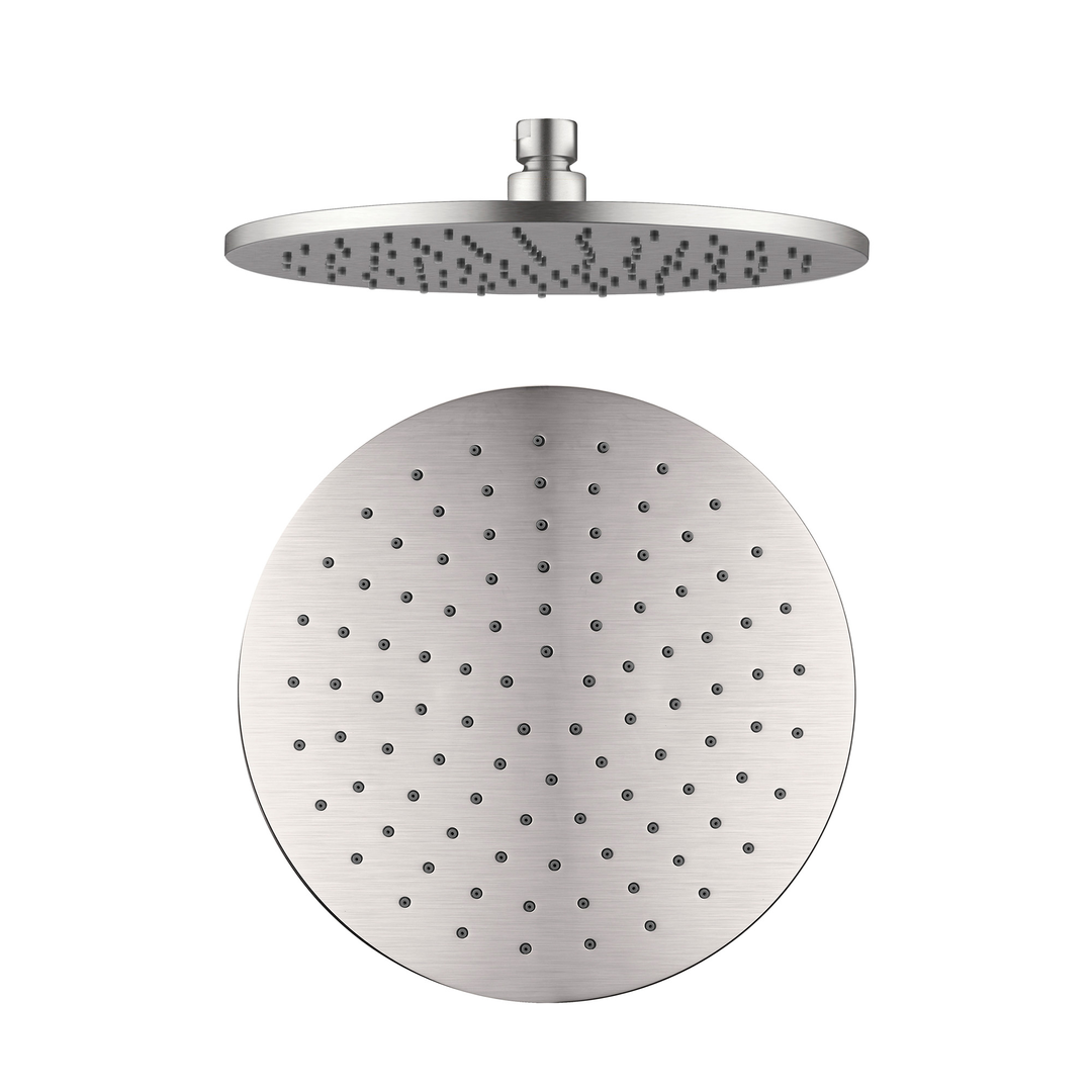 Nero 250mm Round Shower Head Brushed Nickel