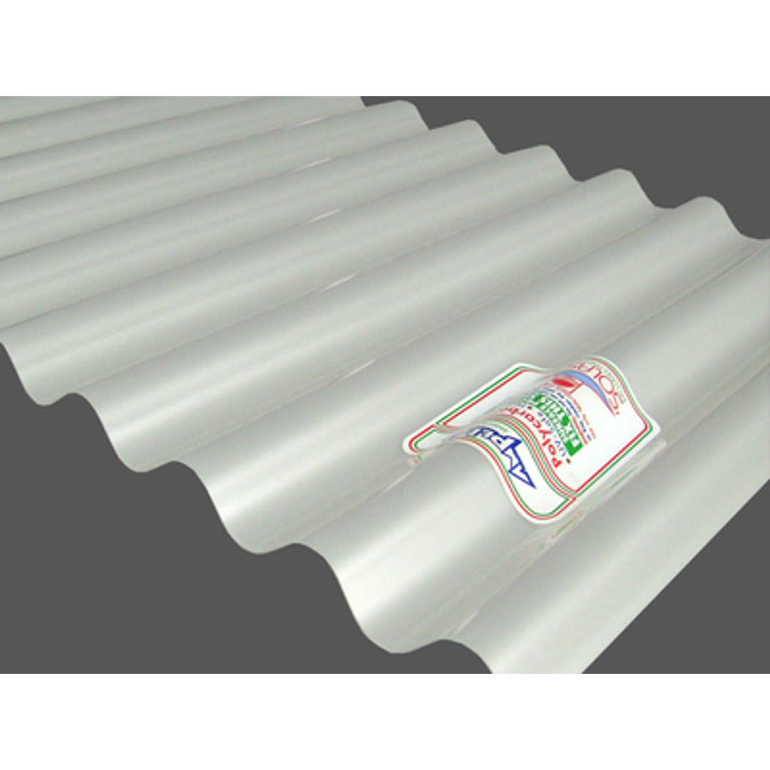 Ampelite Polycarbonate Sheeting Heat Resistant Corri 2400Mm Pearl Ice Hr1