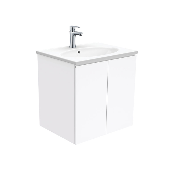 Fienza Rotondo Ceramic Mila Shaker Wall Hung Cab No Handles 3 Tap Hole - 600mm