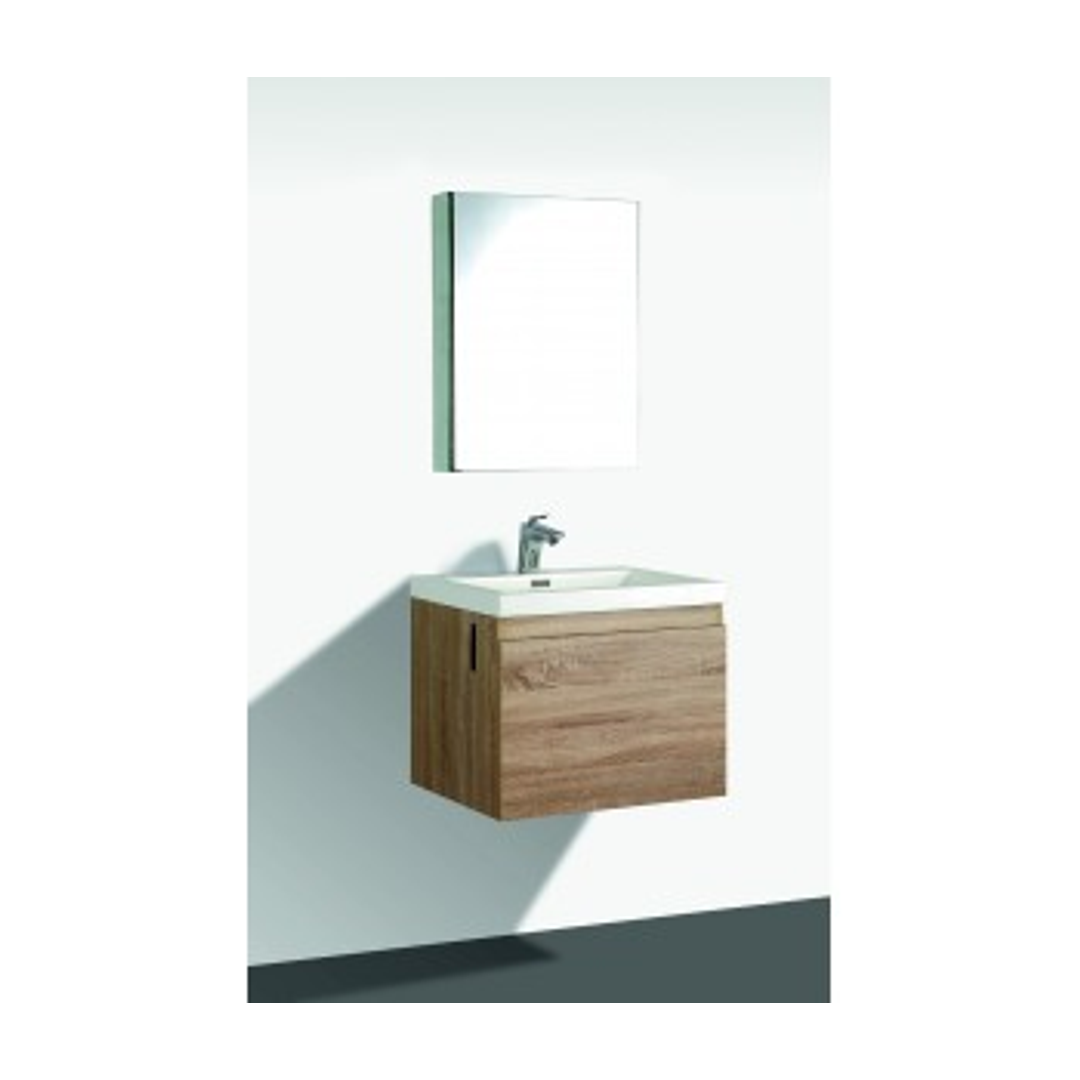 Belbagno Roxanne 600mm Wall Hung Vanity White Oak P/Marble Top