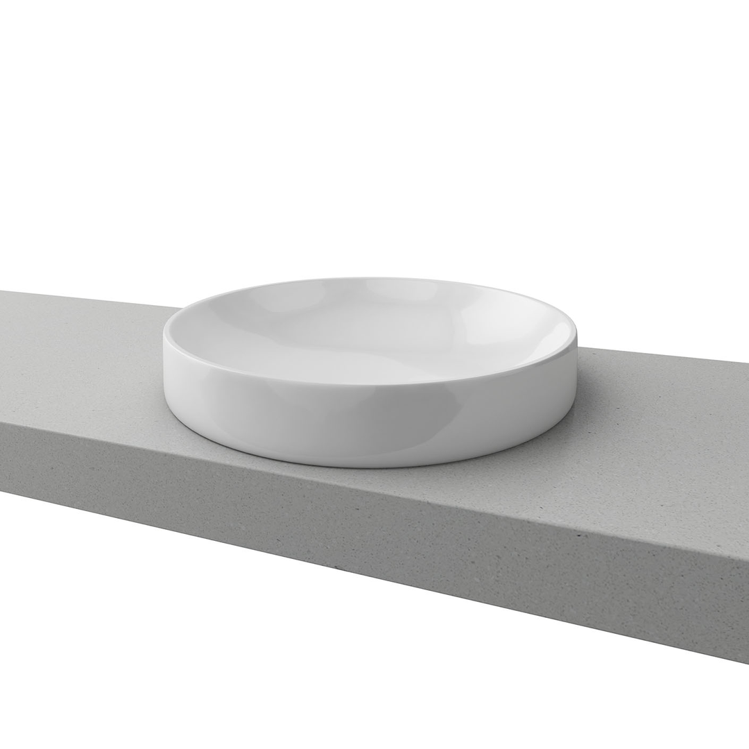 Timberline Radius Ceramic Inset Basin Matte White