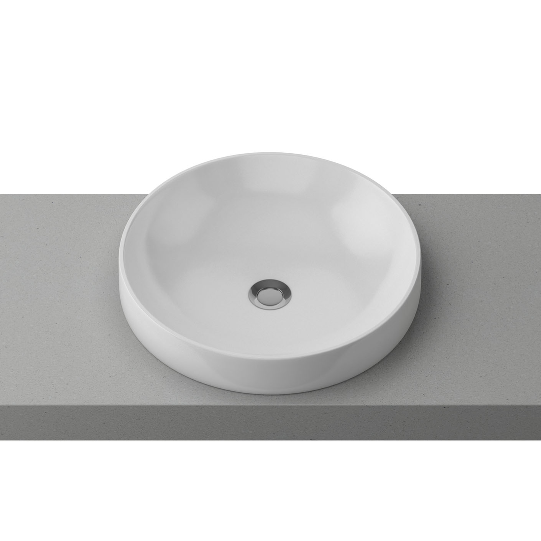 Timberline Radius Ceramic Inset Basin Matte White