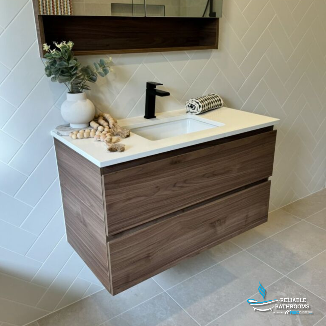 Fienza Carmen 900 All Drawer Wall Hung Vanity Standard Stone