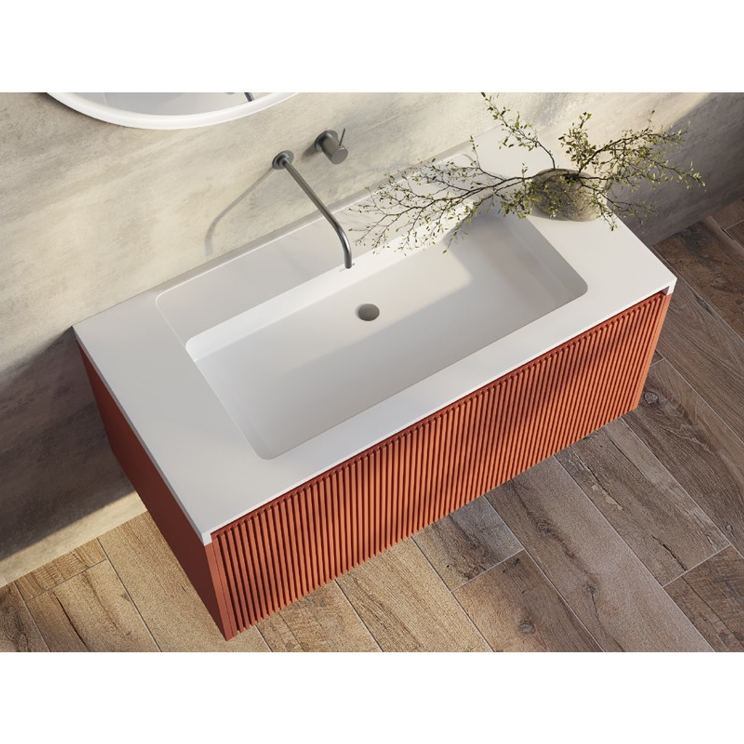 Belbagno Rimini 1000mm Wall Hung Vanity Includes Basin Potters Clay