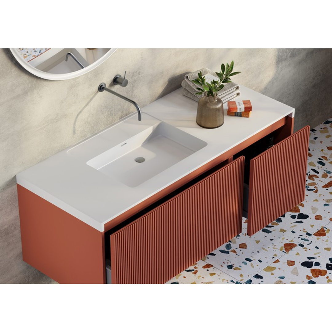 Belbagno Rimini 1200mm Wall Hung Vanity Includes Basin Potters Clay