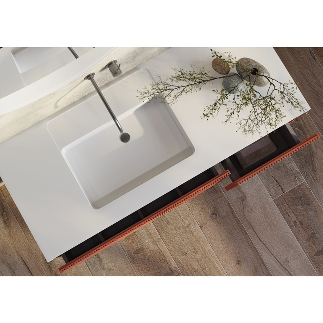 Belbagno Rimini 1200mm Wall Hung Vanity Includes Basin Potters Clay