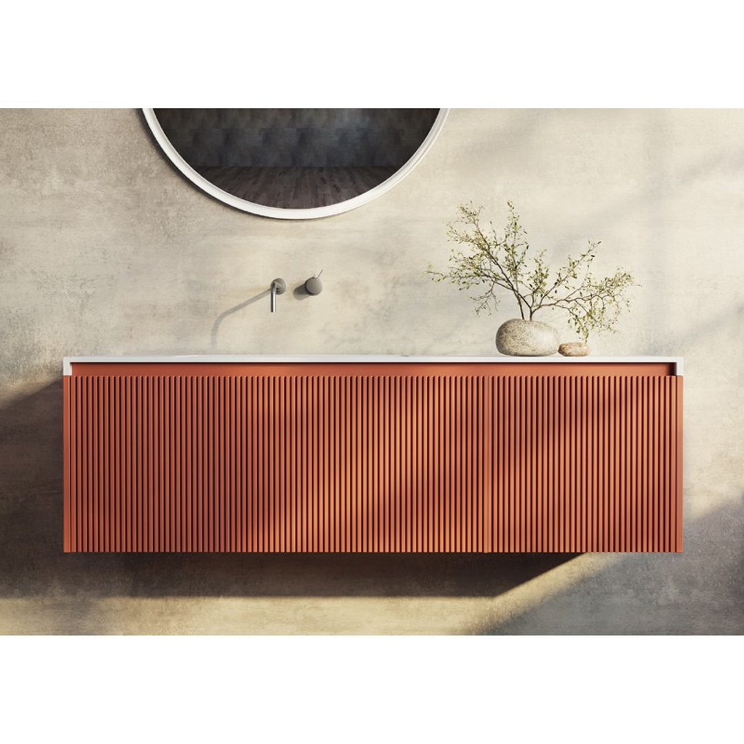 Belbagno Rimini 1400mm Wall Hung Vanity Includes Basin Potters Clay