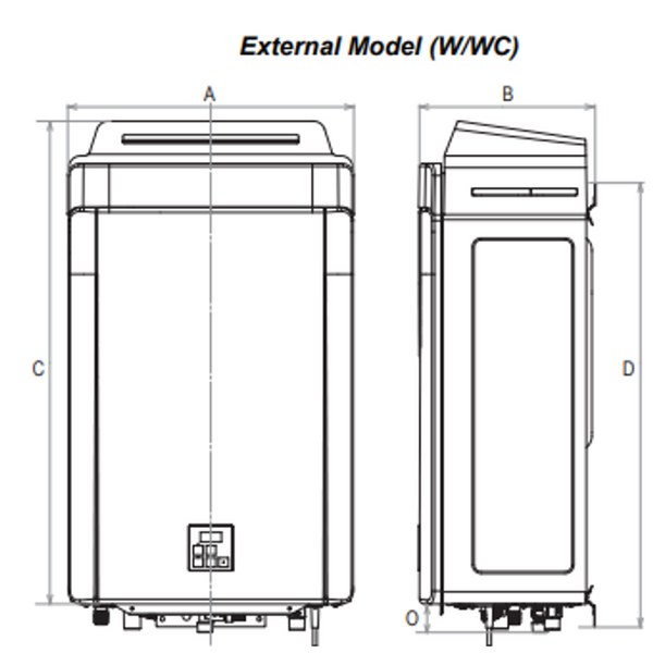 Rinnai Heavy Duty Cf Hws Condensing 32L External Preset 50 Deg Suit Ng Or Lpg Install