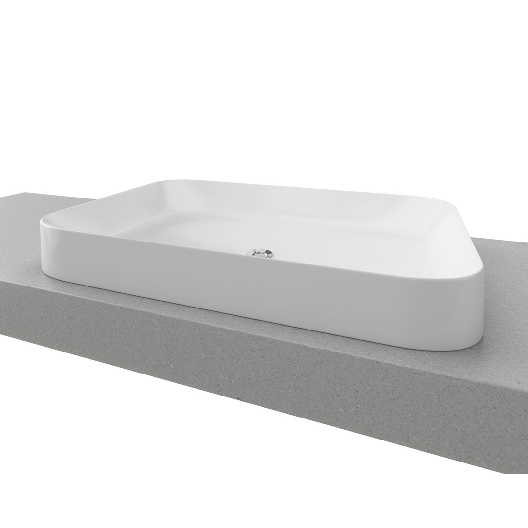Timberline Rome Ceramic Semi Inset Basin Gloss White