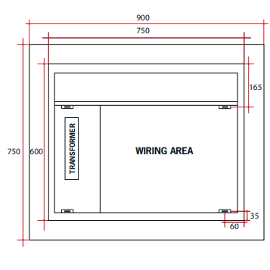 Thermogroup Backlit Rectangular Mirror Without Border Cool 900x750x45mm 55Watts - Includes Mirror Demister