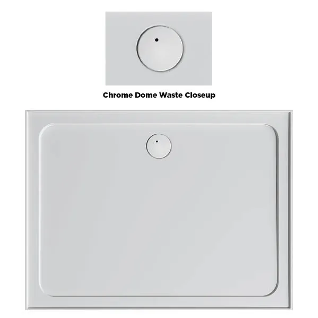 OCEANO SMC LOUVE BASE 900 X 900 REAR OUTLET CHROME DOME WASTE