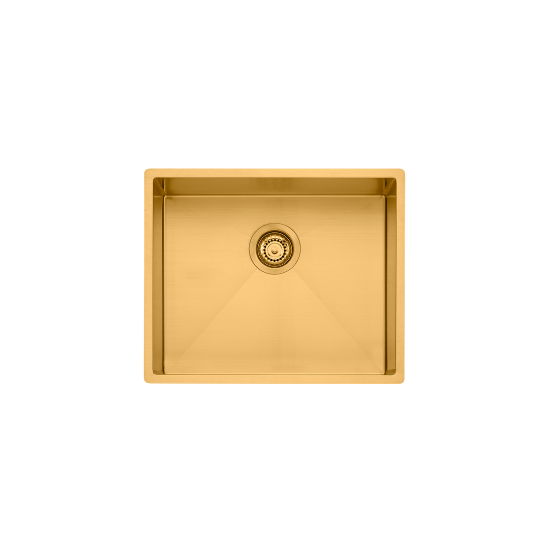 Oliveri Spectra Single Bowl Sink Inc Drain Tray Chopping Board & Basket Wastes - Gold