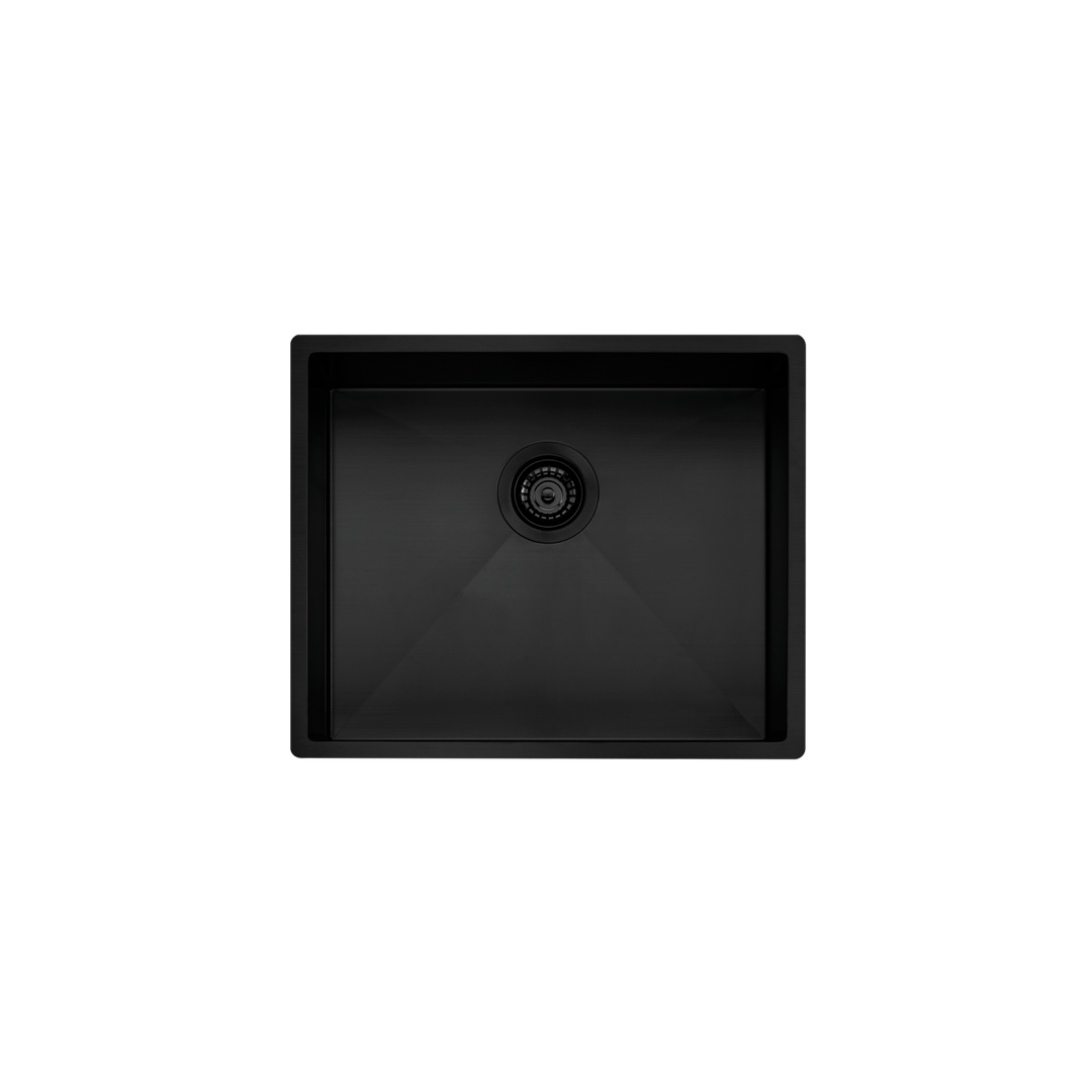 Oliveri Spectra Single Bowl Sink Inc Drain Tray Chopping Board & Basket Wastes - Black