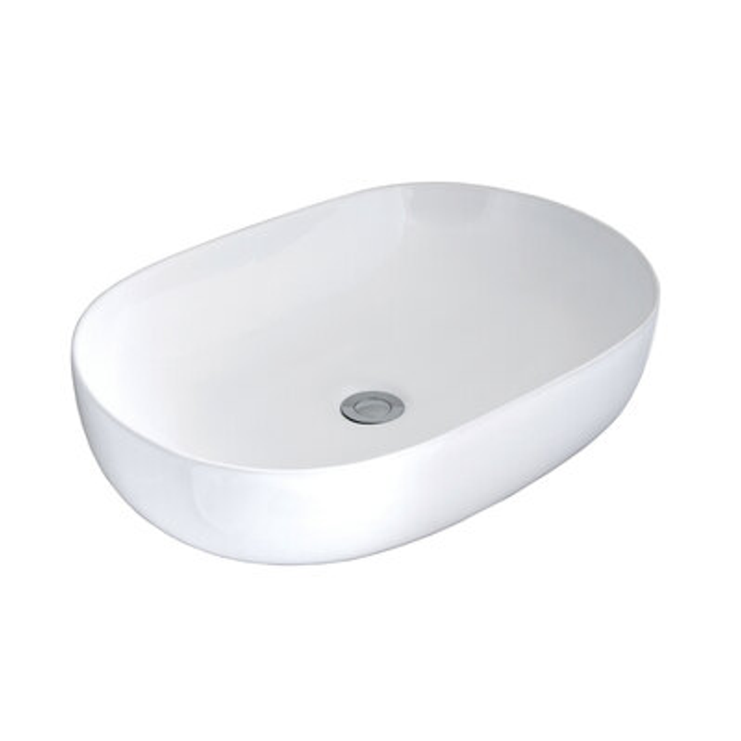 SEIMA ARKO CERAMIC ABOVE COUNTER ELIPSE BASIN GLOSS WHITE 600X415X155MM
