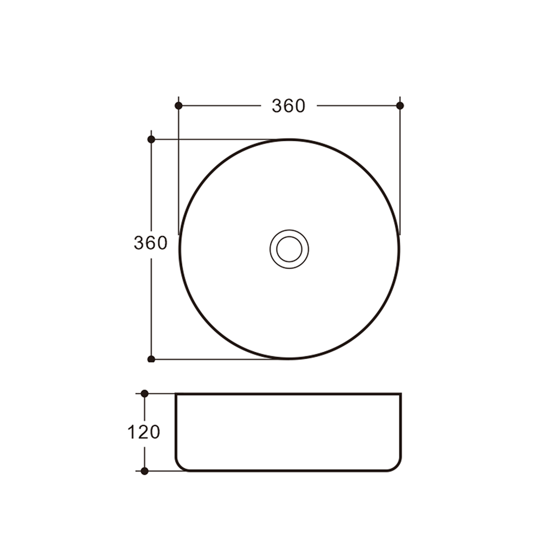 Siera Round Slimline Ceramic Vessel Basin Matt Grey