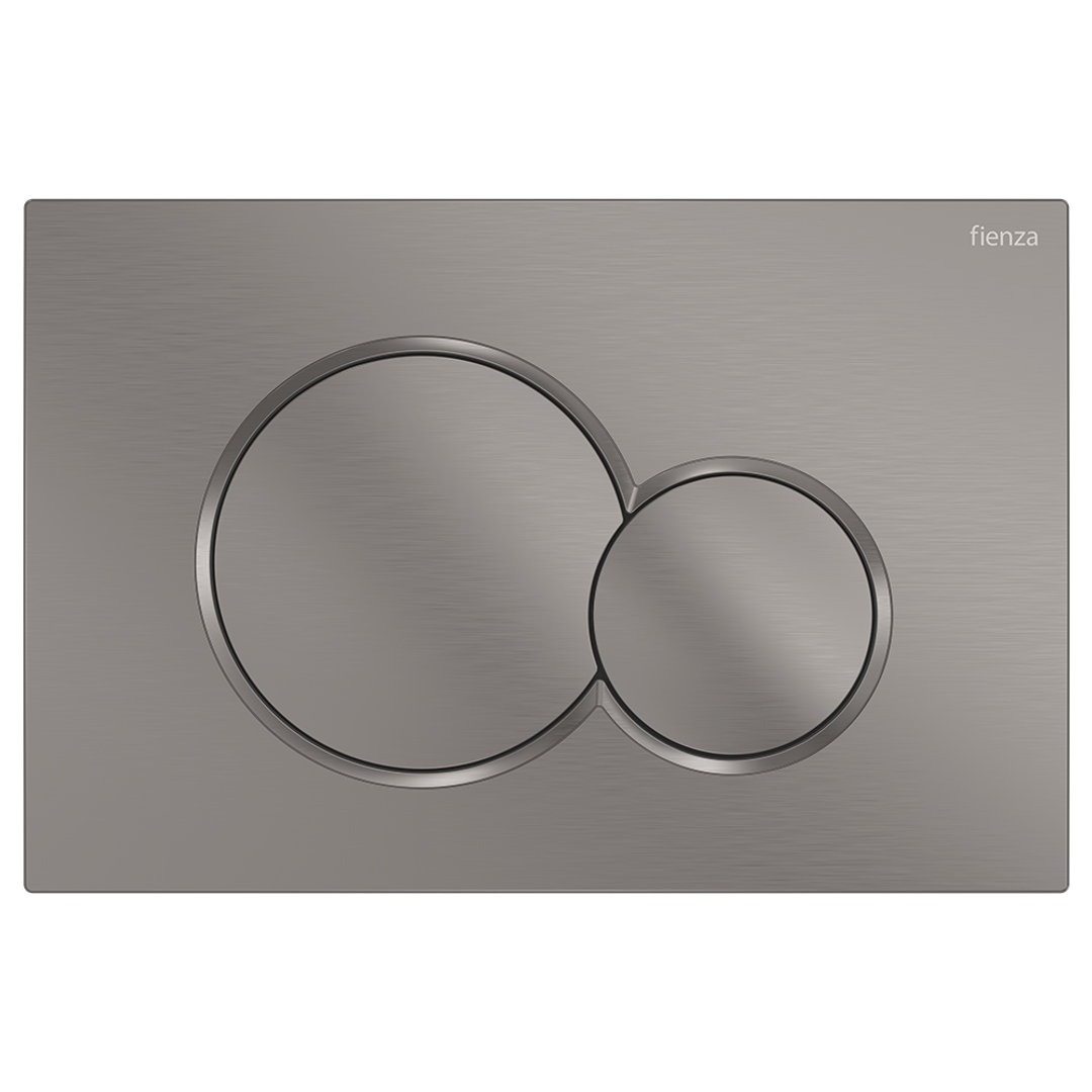 Fienza Sigma Gun Metal Round Button Flush Plate Suits Geberit Sigma Cistern