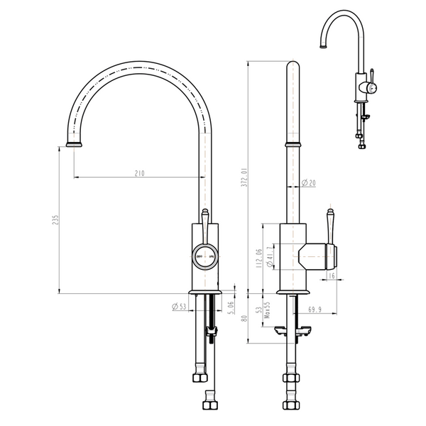 Bella Vista Mica Heritage Gooseneck Sink Mixer French Gold