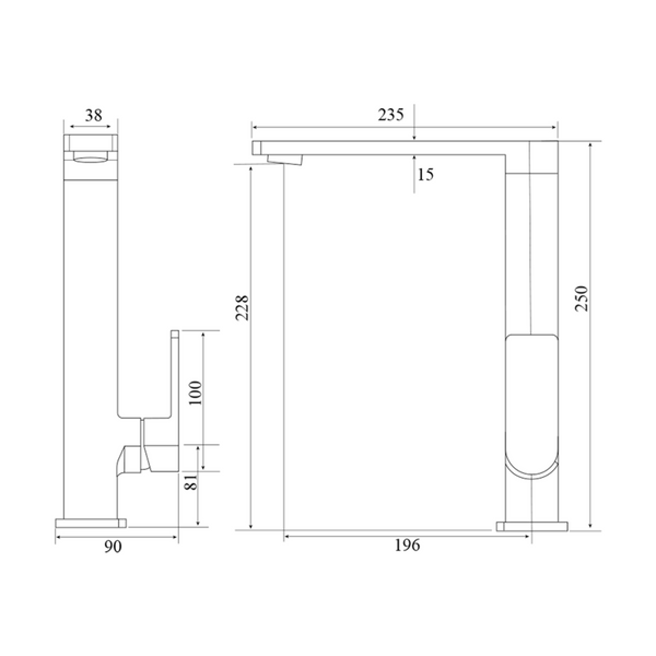 Bella Vista Milos Sink Mixer Brushed Nickel