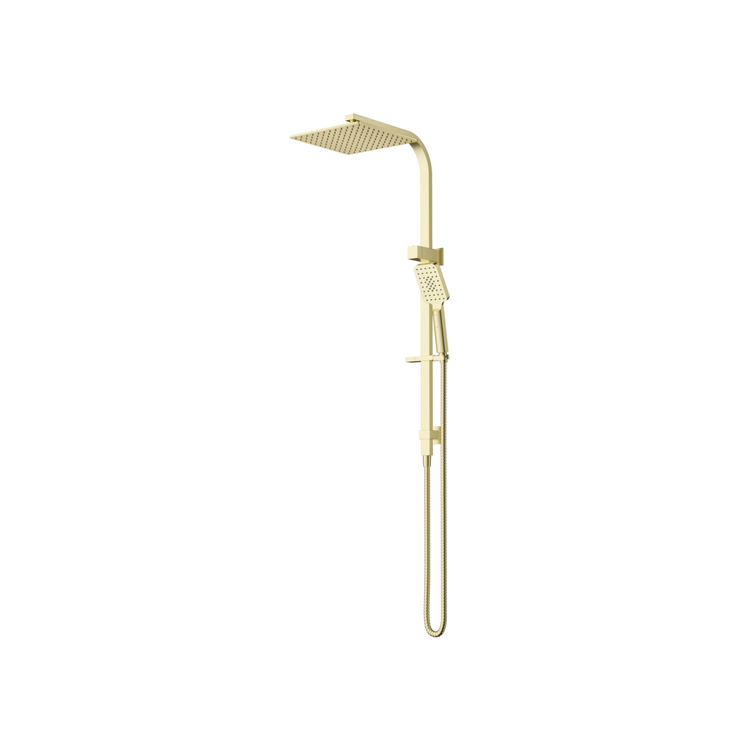 Bella Vista Dual Shower Rail Square Brushed Gold