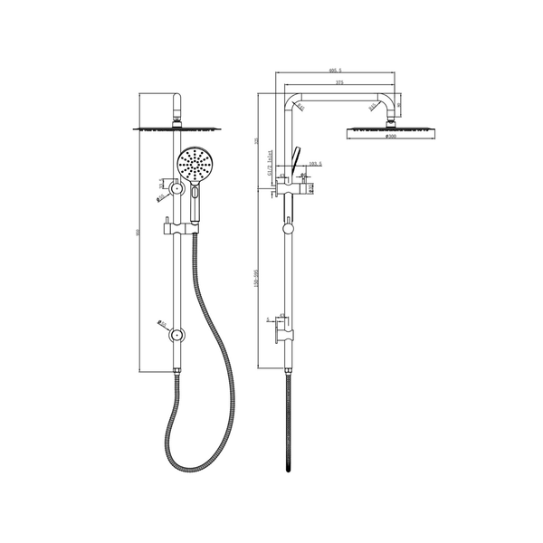 Linsol Sofia Shower Combo With Multifunction Handpiece And 300Mm Round Head Chrome