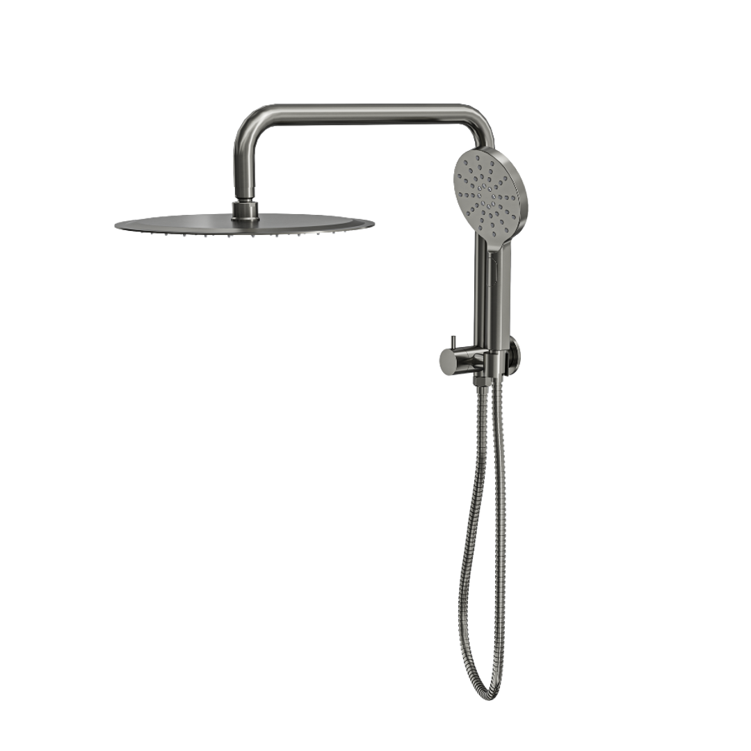 Linsol Sofia Short Shower Combo With Multifunction Hand Piece & 300Mm Round Head Gunmetal