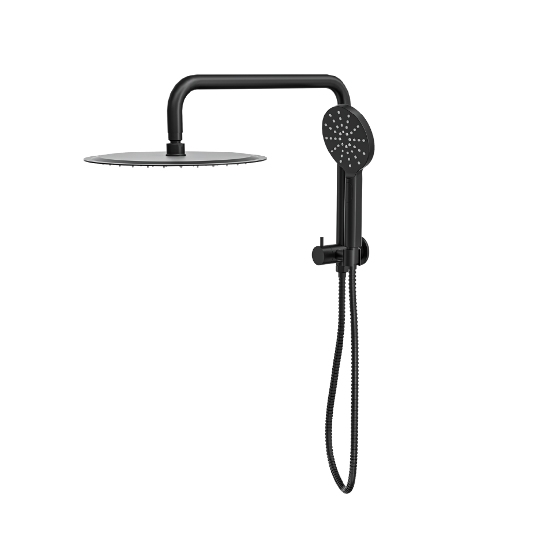 Linsol Sofia Short Shower Combo With Multifunction Hand Piece & 300Mm Round Head Matte Black
