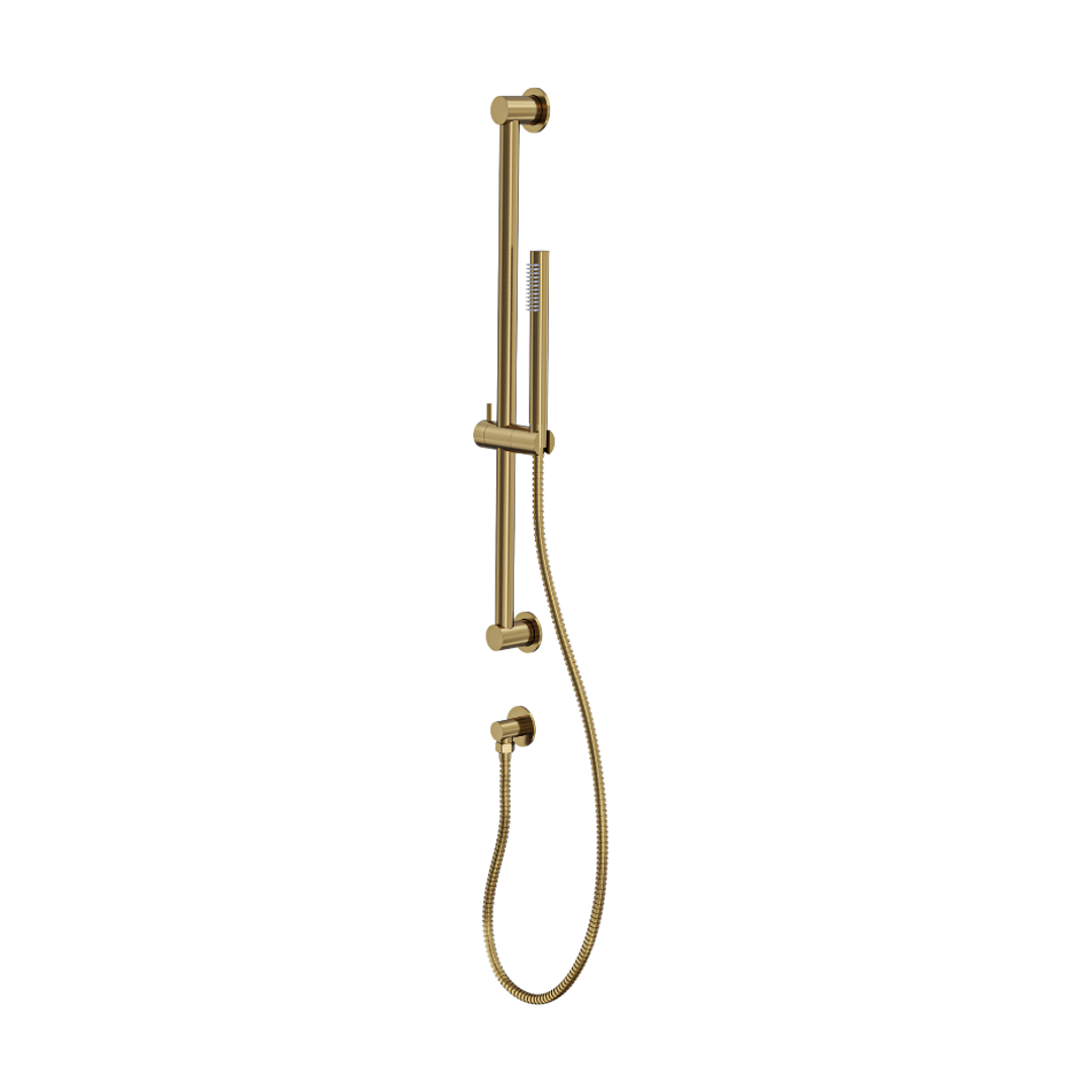 Linsol Sofia Sliding Shower Rail With Slim Handpiece Brushed Brass
