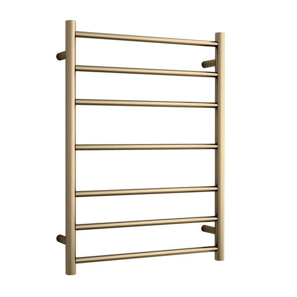 Thermorail STRAIGHT/ROUND 600X800X122MM 80WATTS 7 BARS - BRUSHED BRASS