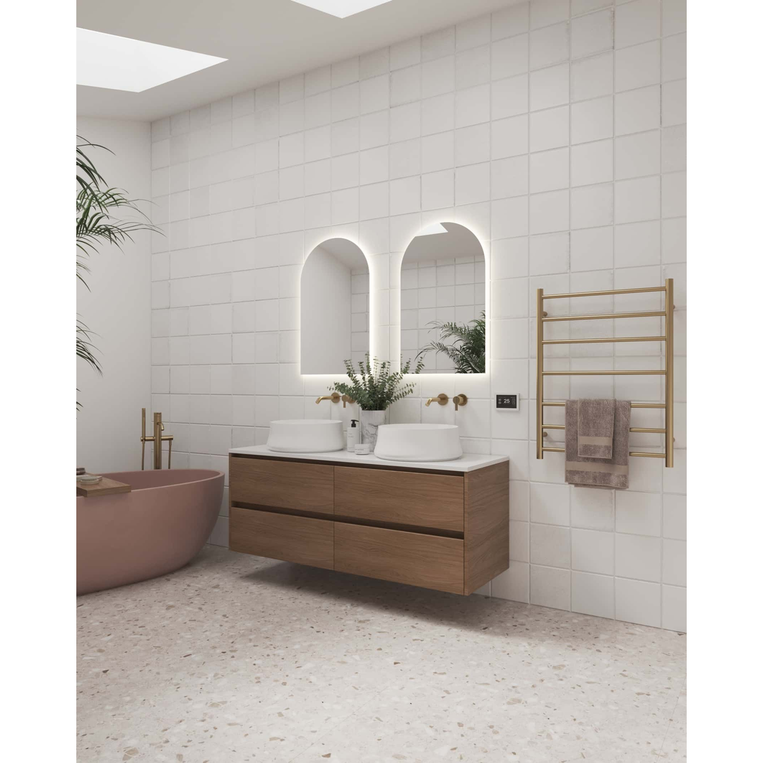 Backlit Arch Shape Mirror With Cool Light 500X800X45Mm 47Wat Includes Mirror Demister