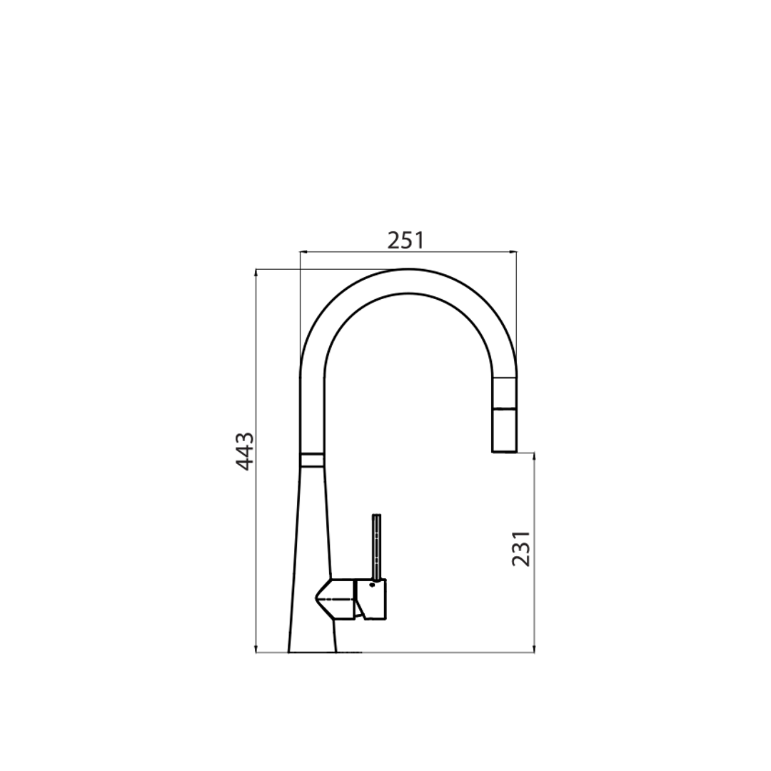 Oliveri Stainless Steel Gunmetal Pull Out Goose Neck LEAD FREE