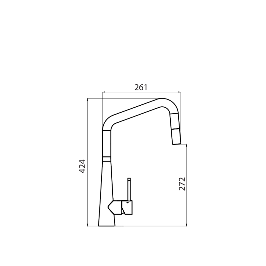 Oliveri Stainless Steel Gunmetal Pullout Square Gneck LEAD FREE