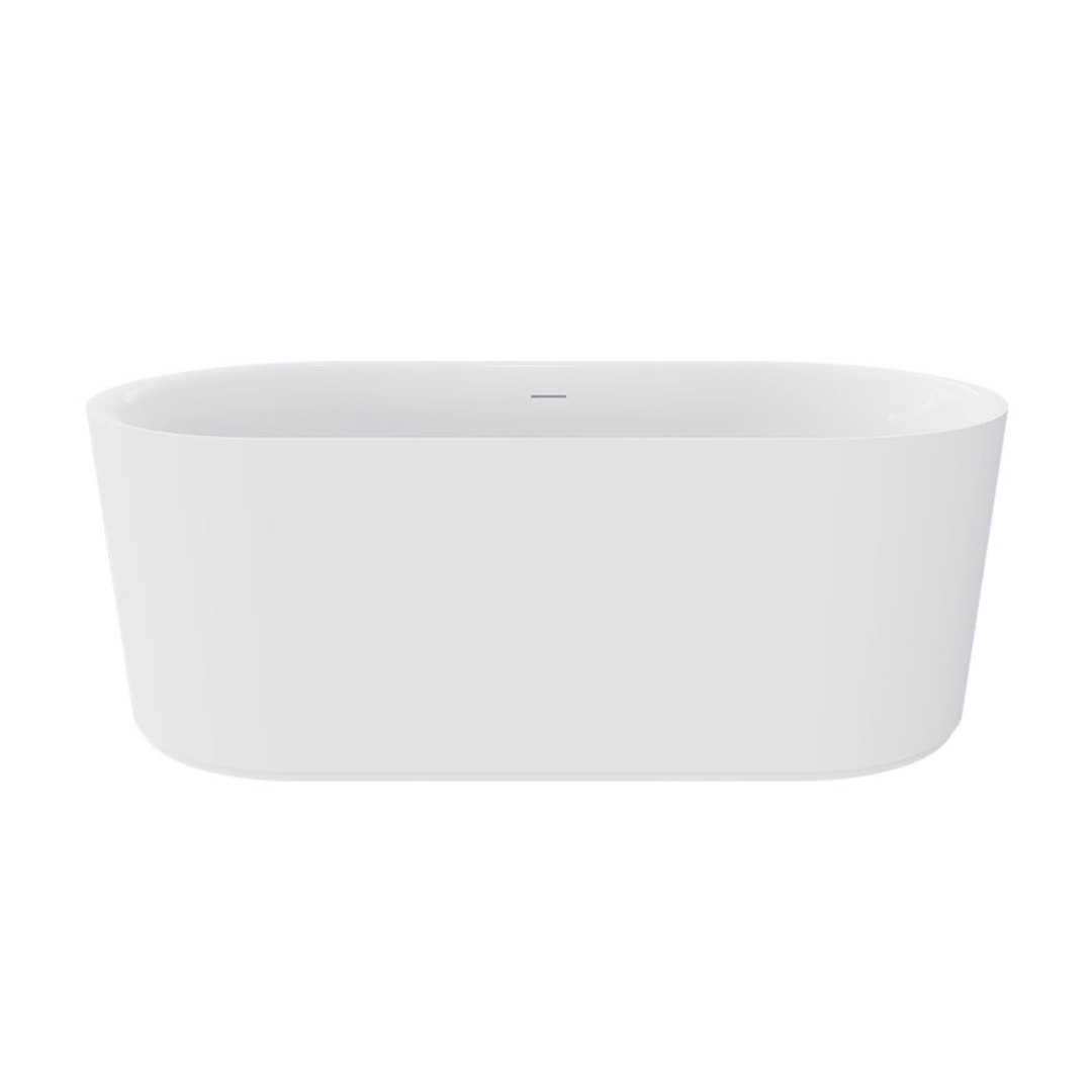 Fienza Empire Slim Solid Surface Bath Matte White Ext Gloss White Int 1500X720X550mm