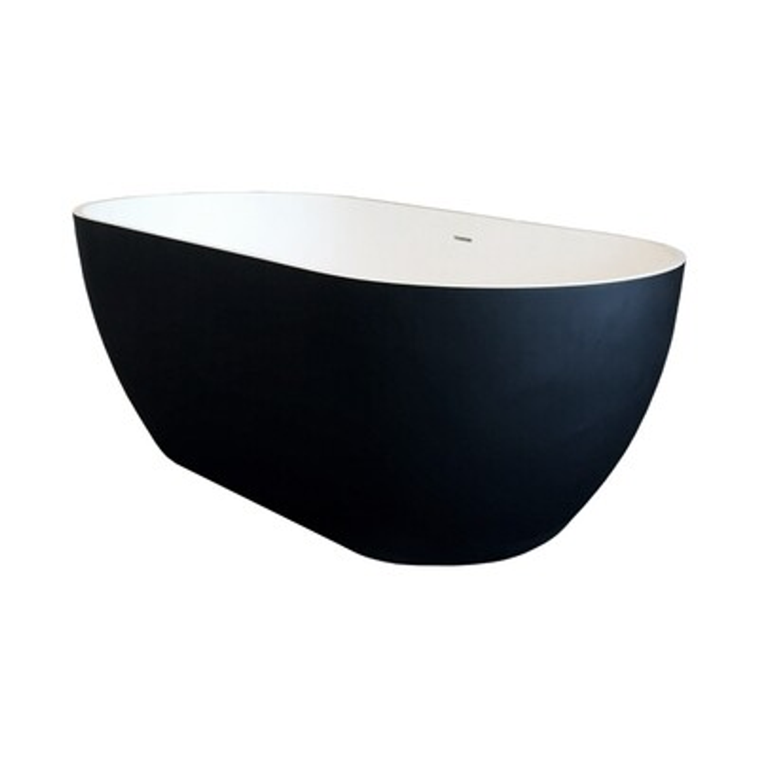 ARCISAN SYNERGII SOLID SURFACE BATH WITH O/F 1500 MATT BLACK