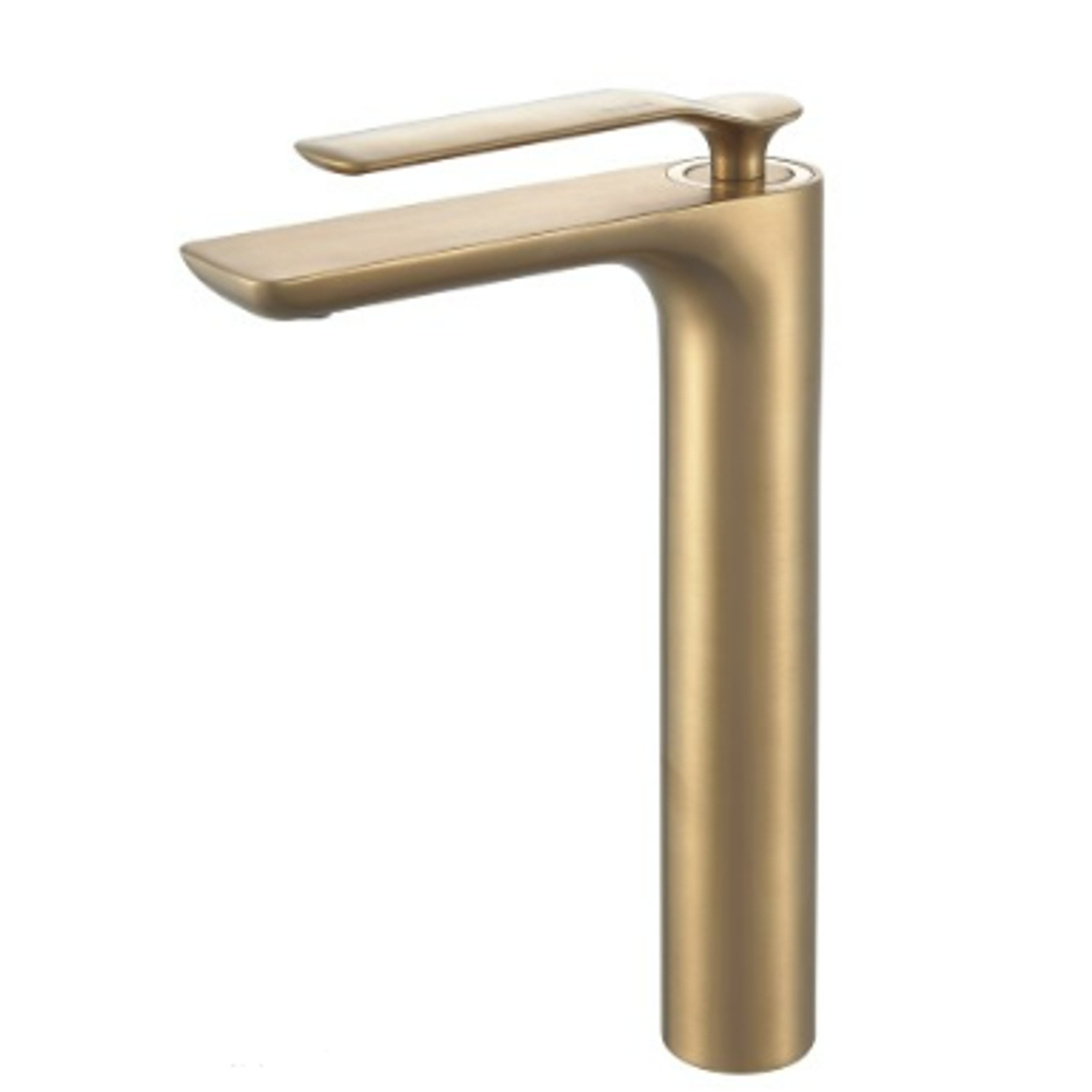 Synergii Extended Height Basin Mixer Brushed Brass By Streamline