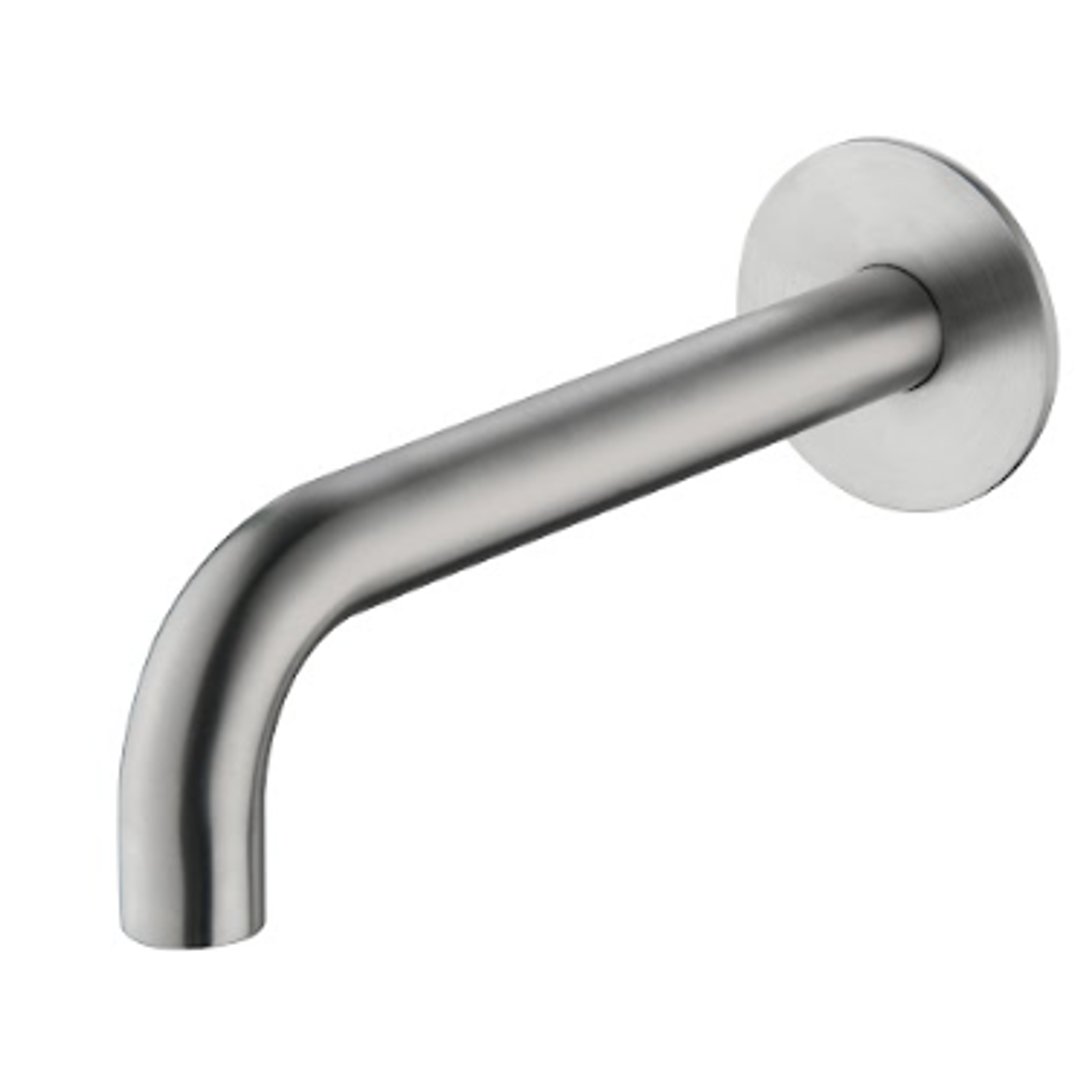 Bella Vista Mica Spout Curved 240Mm Brushed Nickel