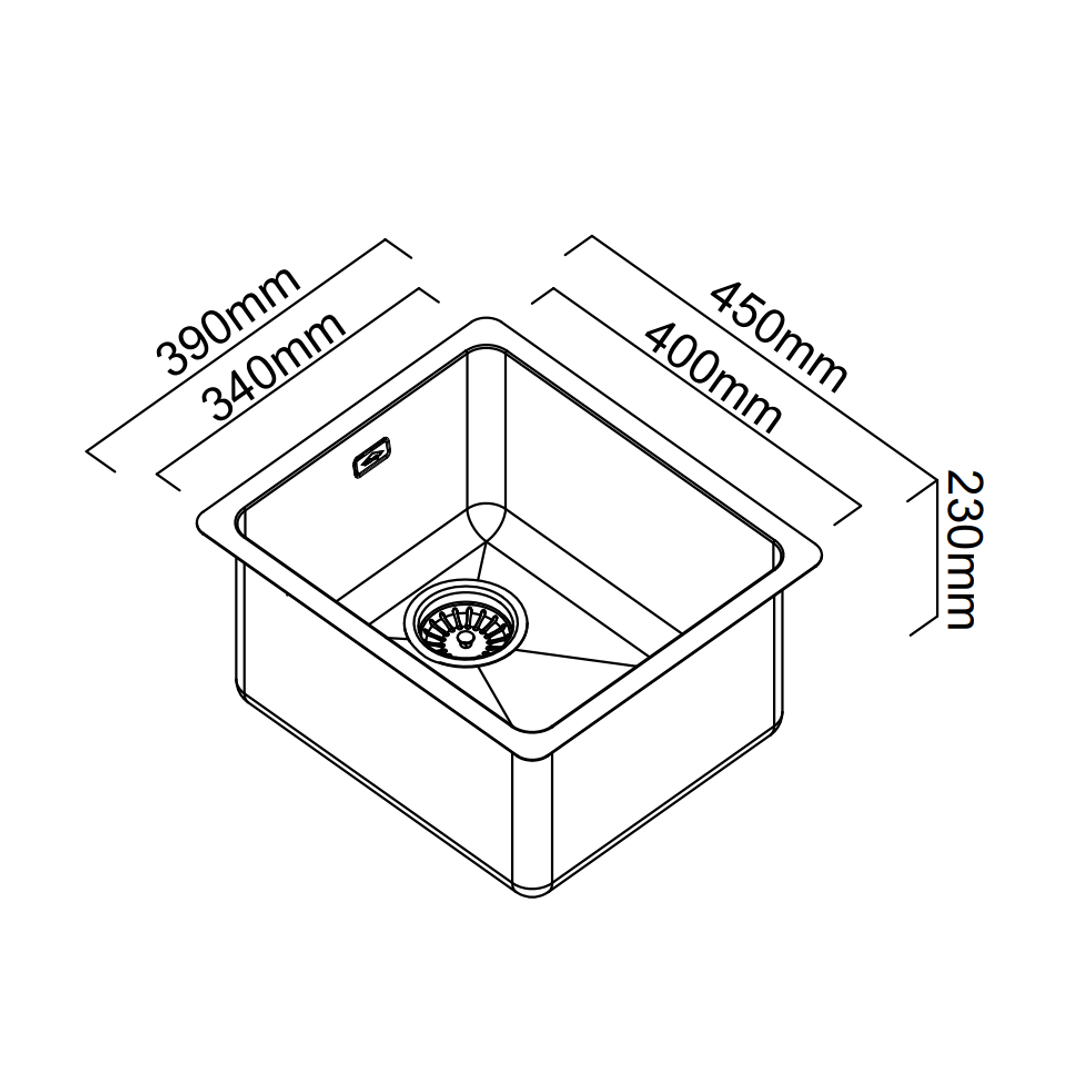 Abey Laundry Sink Only 390X450 R25