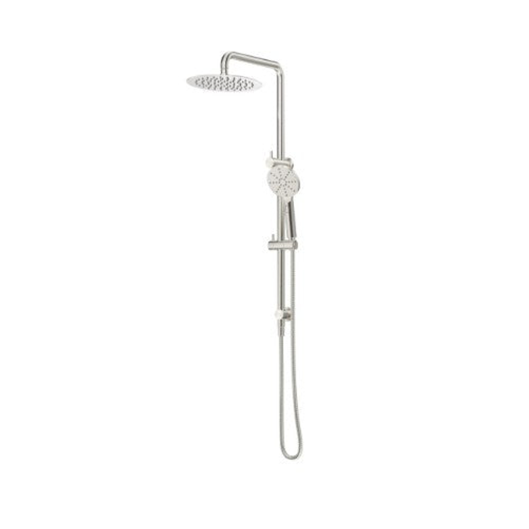 Bella Vista Dual Shower Rail Round Brushed Nickel