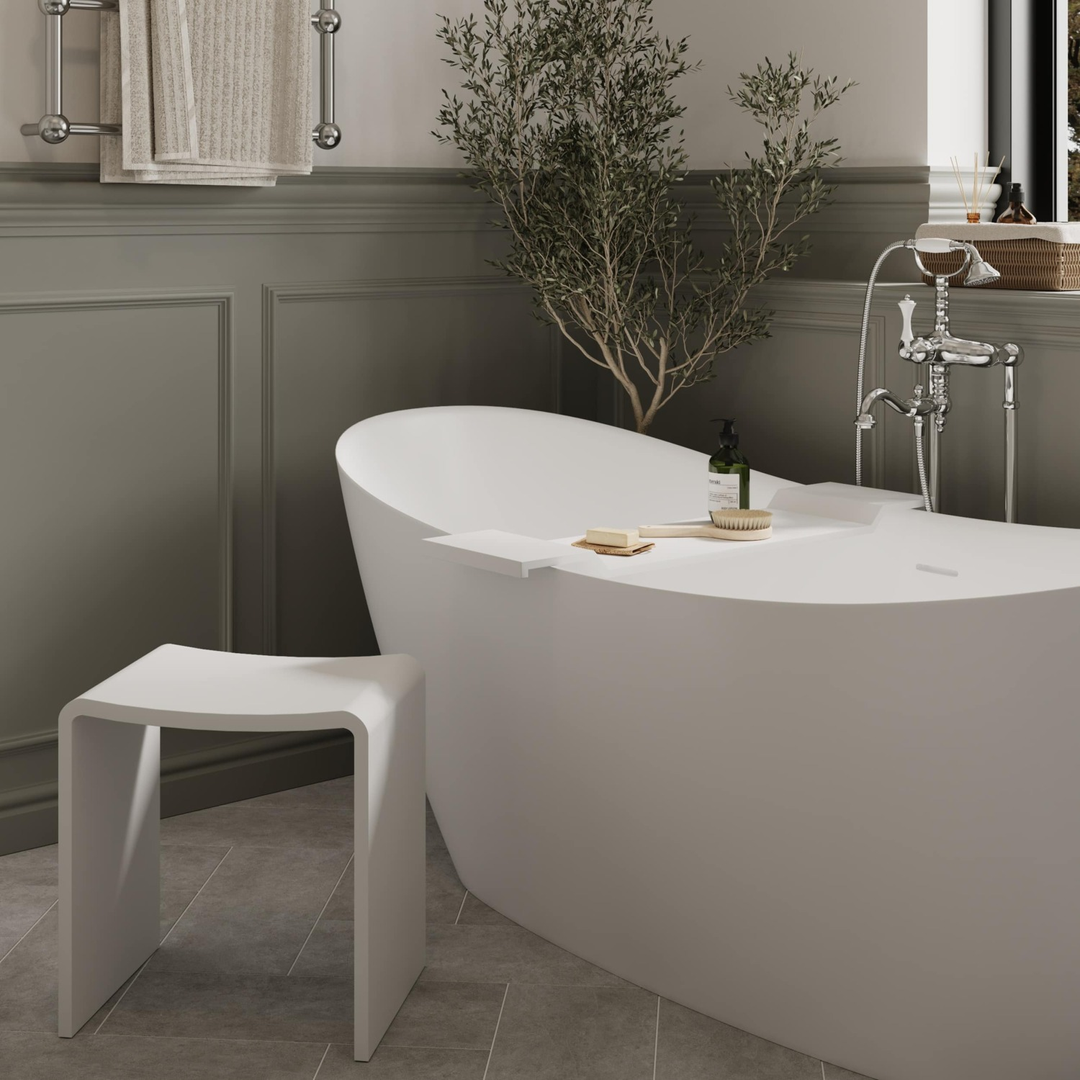 Thermogroup Willow Shower Stool 400X300Mm - White