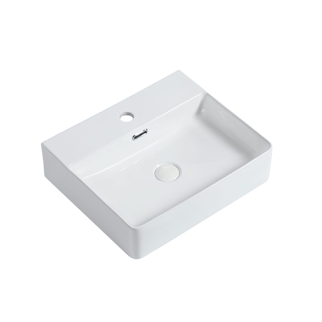 Zumi Sprato Basin 505X420X130Mm Gloss White With 40Mm Pop Up Waste & Adaptor Inc