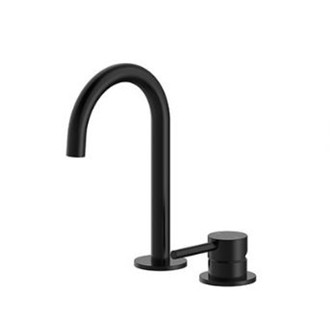 Streamline Axus Pin Lever 2 Hole Basin Mixer Matte Black