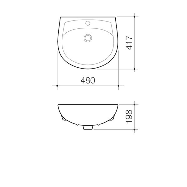 Stylus Symphony Wall Basin 1 Taphole